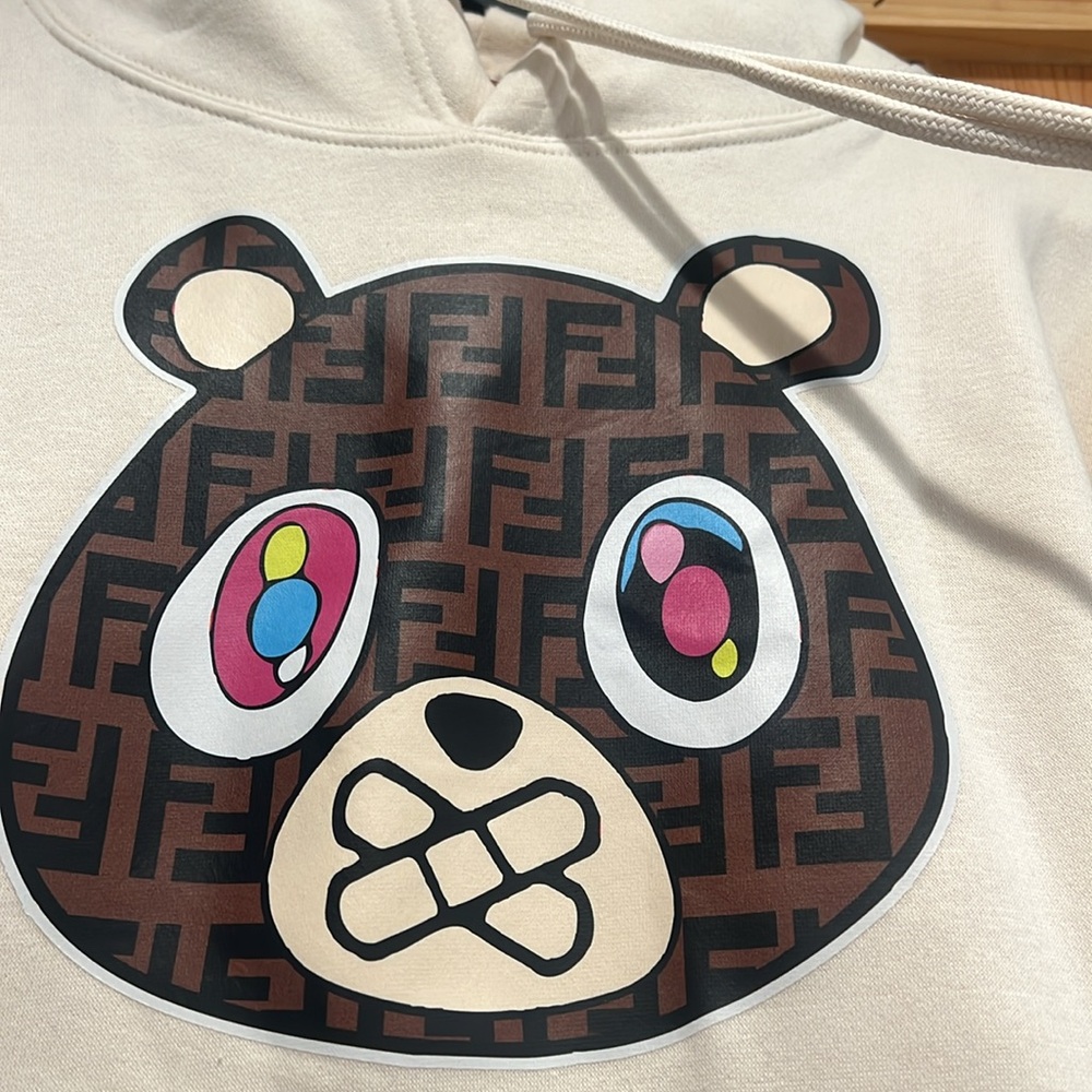 Fendi Novelty Teddy Bear Hoodie, Size Small - Picture 8 of 8